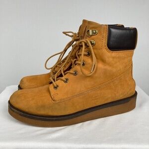 Mia Boots Prepster Platform Tan Lace Gum Ankle Boot 8.5 Brown Hiking Blakely